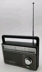Portable Radio AM FM General Electric Solid State Two-Way Power 7-2825A Tested