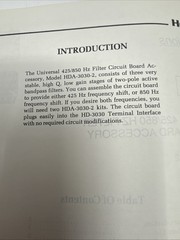 Heathkit HDA-3030-2 Universal 425/850 HZ Filter Circuit Board Accessory Manual