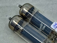 Matched NOS Pair GE 7189A Power Tubes Gray Plates O Getters Tests NOS Amplitrex