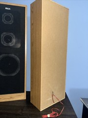 RCA Vintage 33 Inch Floor Speakers Pair Wood Cabinet Home Audio Tower WORKS