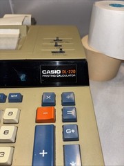 Vintage Casio DL-220 Printing Calculator 12-Digit Electronic With Paper Tested