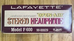 Rare – Vintage Lafayette Deluxe Dynamic Open Air Stereo Headphones F-600 New 🎧