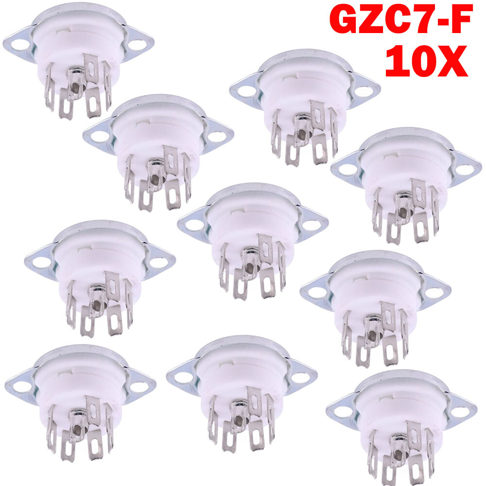 10X 7-Pin B7G Tube Socket For EAA91, EC92, 6Z4 6X4 1A2 6H2 6J5 Tube AMP DIY NEW