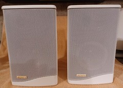 Pair of Mini Advent II  Indoor/Outdoor Speakers , White. Tested. See photos