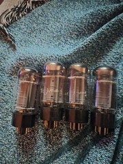 Matched Quad (4) GE 8417 Vacuum Tubes High Power Output Tube Tests Very Strong