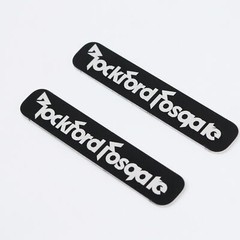 Rockford Fosgate Speaker Badge Aluminum Logo 63.5mm(2.5″)X12.7mm(0.5″)