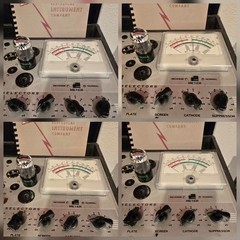 SYLVANIA 6SN7 GTB 1968 GREEN LABEL BLACK BASE CHROME TOPPED FOIL MATCHED SET NIB