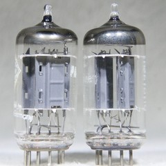 Matched Pair Telefunken ECC83/12AX7 Long Ribbed Plate Germany Diamond on Bottom