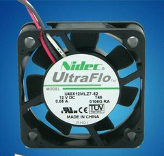1x NIDEC 12V 0.05A U40X12MLZ7-52 4010 4CM 3-pin ultra-thin silent fan