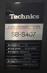 Vintage 1980s Pair Technics SB-S407 3-Way 150 Watts Loudspeakers LOCAL ONLY