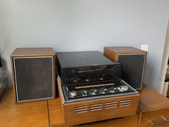 Vintage GE General Electric Stereo Console Turntable AM/FM Radio With Speakers