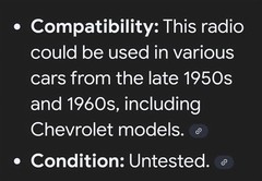 Motorola vintage model 310x universal various cars 1950s-60s including Chevrolet