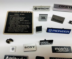 Vintage Stereo Speaker Original Logo/Badge (Asst #4- 32 singles) Good condition.