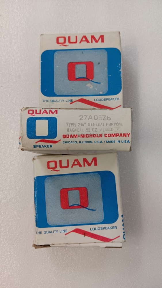 3 NOS VINTAGE QUAM 27A05Z8 2 3/4″ LOUD SPEAKER SPEAKERS, HAM CB RADIO etc.