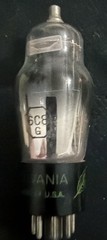 6C8G Sylvania Oak Leaf Bottom Dimpled Foil Getter Black Plates Preamp Tube Rare