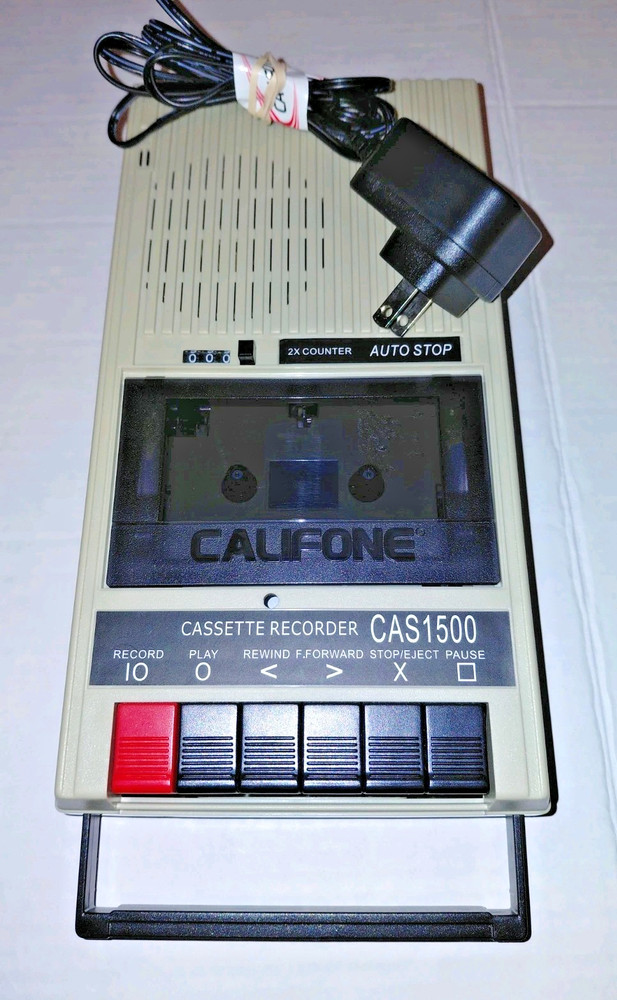 Califone CAS1500 Cassette Recorder Tested Working w/ Power Adapter Auto Stop