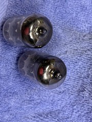Matched Pair Vintage Matsushita 12AX7 ECC83 Ribbed Plate Tubes Tested Strong