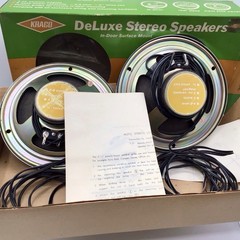Vintage Kraco Deluxe Stereo Speakers, Model KS-111-F, Japan, 1960s/1970s, NOS