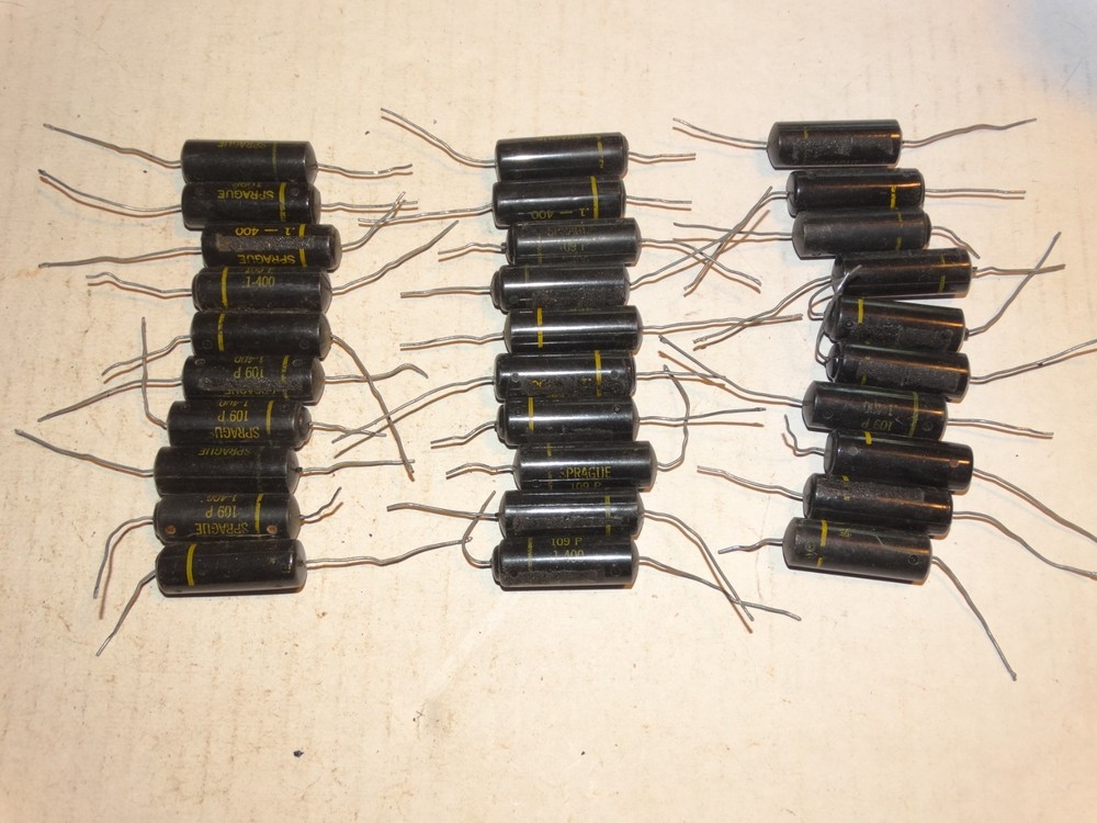 30 -Vintage Sprague Black Capacitor Pulls .1 400v*109P*#5