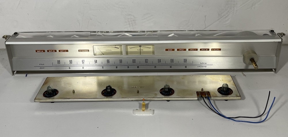 PIONEER SX-1050 Receiver DIAL PANEL w/Blind Sash Meters, Lenses & 4-Light Panel