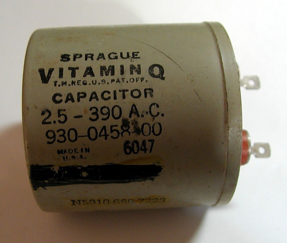 Vintage Rare Sprague Vitamin Q Capacitor 2.5 – 390 A.C. NOS