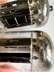 Platinum Matched Pair Black Plates 5963 12AU7 [] Getters 1954 ‘lansdales’