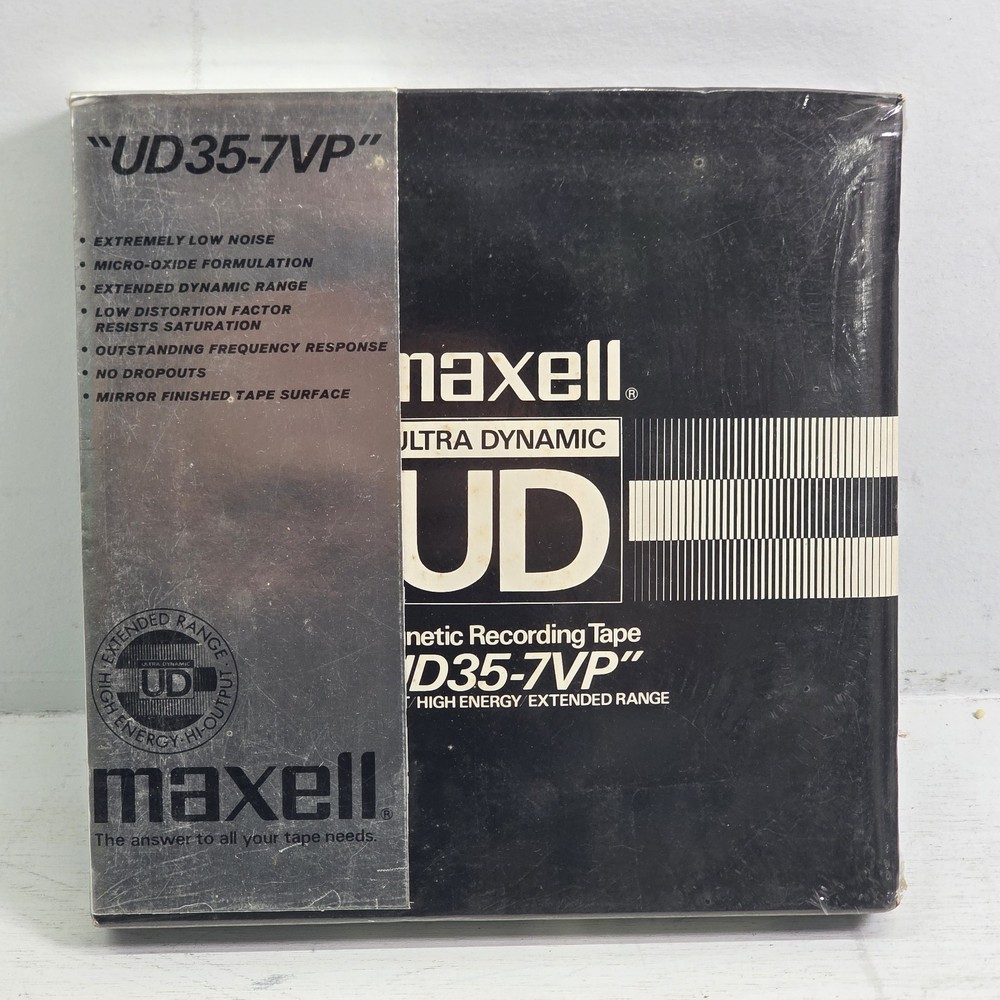 Maxell UD35-7VP 7″ Reel to Reel Recording Tape 1800ft Factory Sealed Vintage NOS
