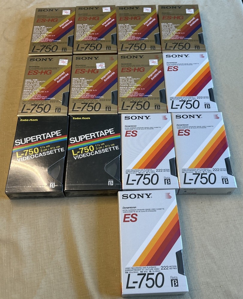 Betamax Tapes Lot of 13 Sony & Radio Shack – Sealed – United States & Japan