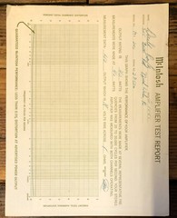 McIntosh Amplifier Test Report Sheet / Results MC-240 *Original*