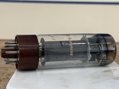 Amperex Bugle Boy EL34 6CA7 Tube XF4 DD Getter Brown Base Holland TV7 TESTED +