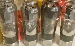 Philips EL 37 Matched Quad Power Tubes Black Base Double OO For Leak Quad Audio