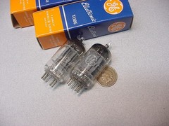 General Electronics GE 12AX7 ecc83 TUBE PAIR (circa 50s strong tested) LG*****