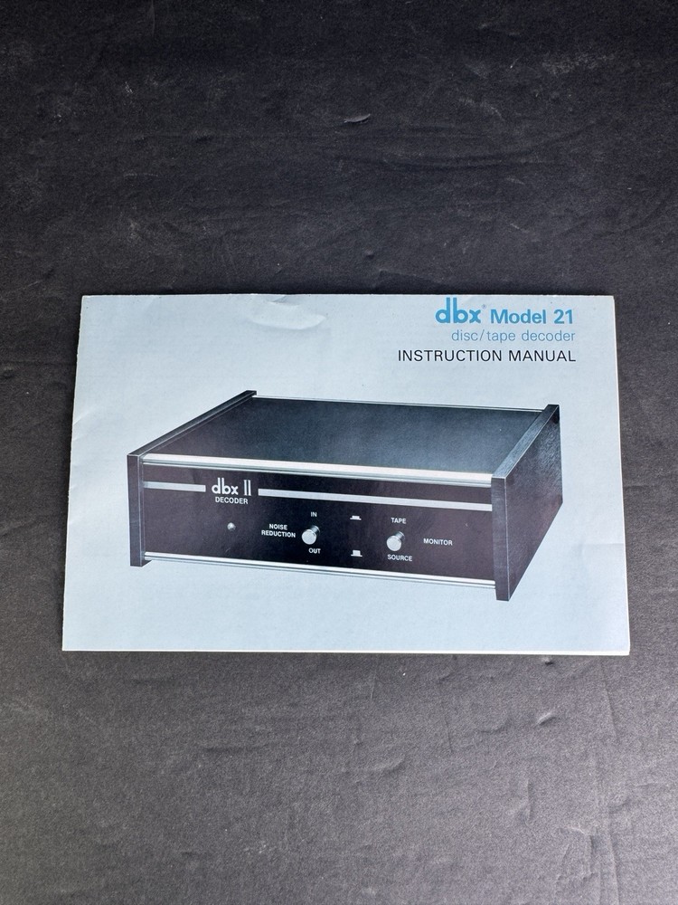Vintage dbx Model 21 Disc Tape Decoder Instruction Manual Original