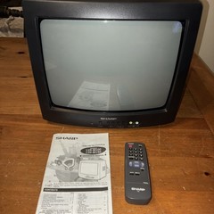Vintage 2002 Sharp 13N-M100B CRT TV Front Inputs Retro Gaming w Remote & Manual