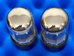 TWO Amperex 7591A Tubes / Amplitrex Tested / 1978 World Globe Logo