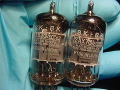 MATSUSHITA 12AX7 ECC83 TUBE PAIR Japan-made circa 60s (tested strong) *****