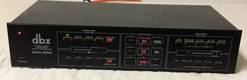 DBX DAV 600 Audio Video Program Route Selector. Powers Up. Untested.