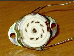 6pcs 9 pin Silver Ceramic Tube Socket Retainer 40mm 12AX7 ECC83 E88CC 6N23P USSR