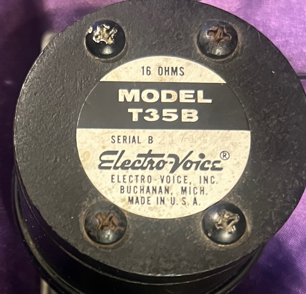Vintage EV Electro-Voice T35B T-35B Black Horn Tweeter T35 Single
