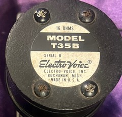 Vintage EV Electro-Voice T35B T-35B Black Horn Tweeter T35 Single