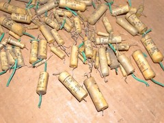 100-Vintage 1950’s Good-All Wax Capacitor Pulls 200 vdc *.02-.25-1.0, etc… #6