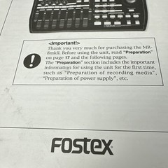 Fostex MR-8MKII Digital Multitracker OWNER’S MANUAL Original