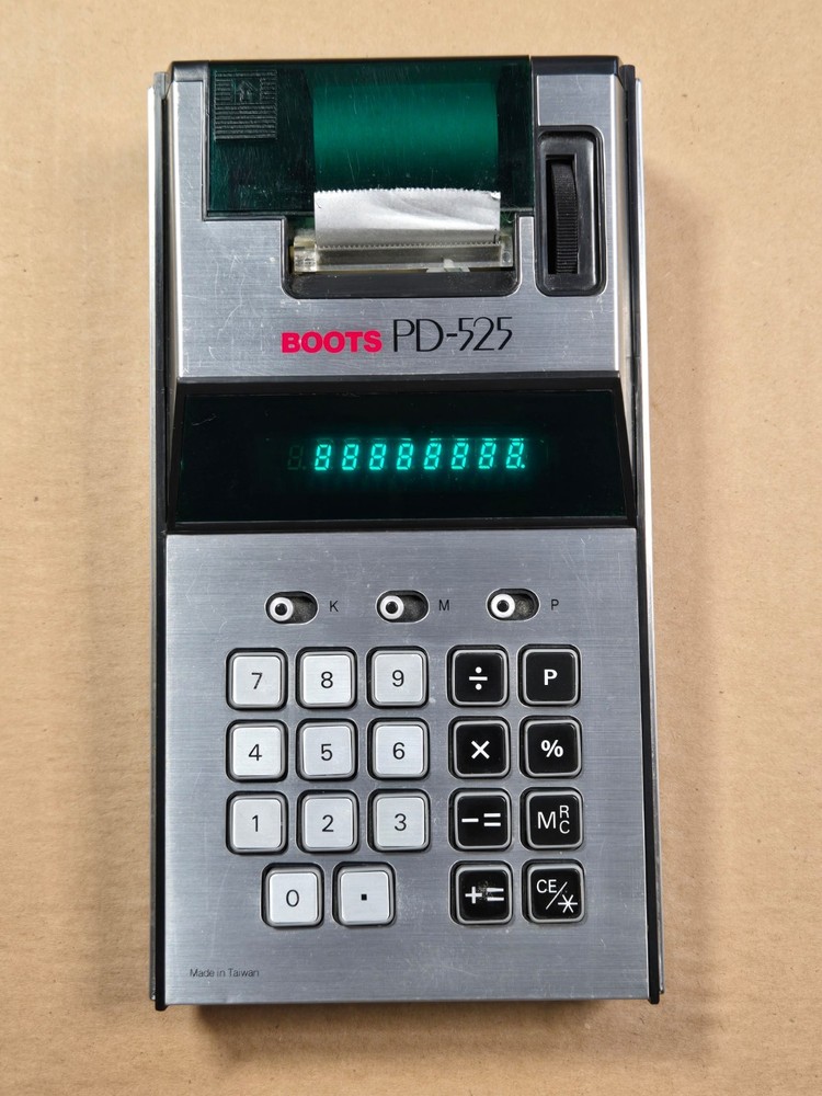 BOOTS PD-525 Vintage Printing Calculator – Calculator works, printer does not