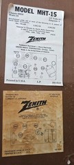 1962 ZENITH MHT-15 Floor Console Stereo Metal BADGE
