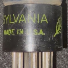 6C8G Sylvania Oak Leaf Bottom Dimpled Foil Getter Black Plates Preamp Tube Rare