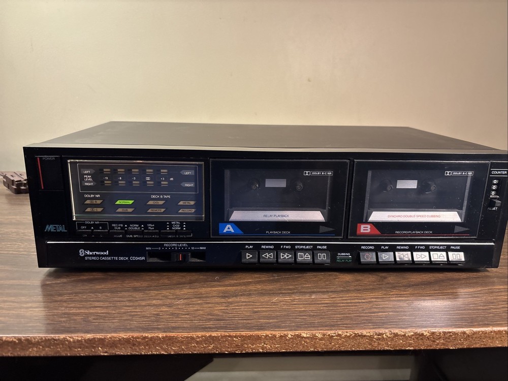 Vintage Sherwood Stereo Cassette Deck Cd345r