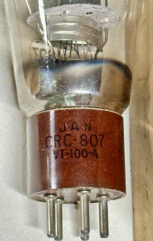 1- Vintage JAN CRC 807 Audio Vacuum Tube ~ RCA ~ Made in USA NOS