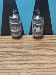 12AX7 ECC83 GE Tube Pair Gray Plate O Get Guitar Tube Amp TV7 Tested Strong 87%