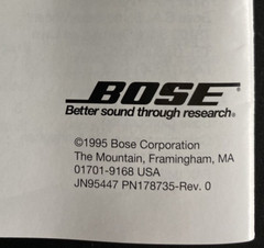 Vtg Bose Model V-100 V-300 Speakers Owner’s Guide 1995 18 Pages + Reg & Wrrnty