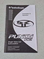 Rockford Fosgate Punch HE SVC Subwoofers Installation Operation Booklet Manual
